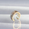 Pirinç Gold Renk İncili Baget Taşlı Earcuff Küpe - Görsel 2