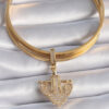 Pirinç Gold Renk Zirkon Taşlı Çapa Model Ajda Charm - Görsel 2
