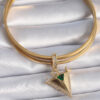 Pirinç Gold Renk Zirkon Taşlı 3D Üçgen Model Ajda Charm - Görsel 2