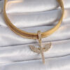 Pirinç Gold Renk Zirkon Taşlı Mikail Model Ajda Charm - Görsel 2