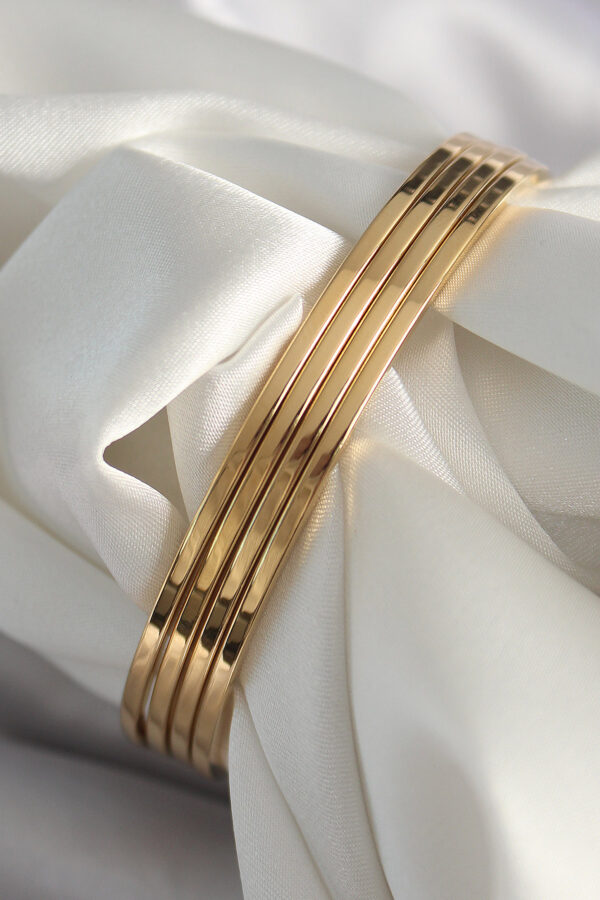316L Çelik Gold Renk 4 lü 60 mm Ajda Model Kadın Bilezik