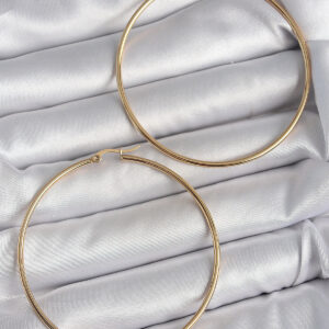 316 Çelik Gold Renk 63 mm Halka Model Kadın Küpe