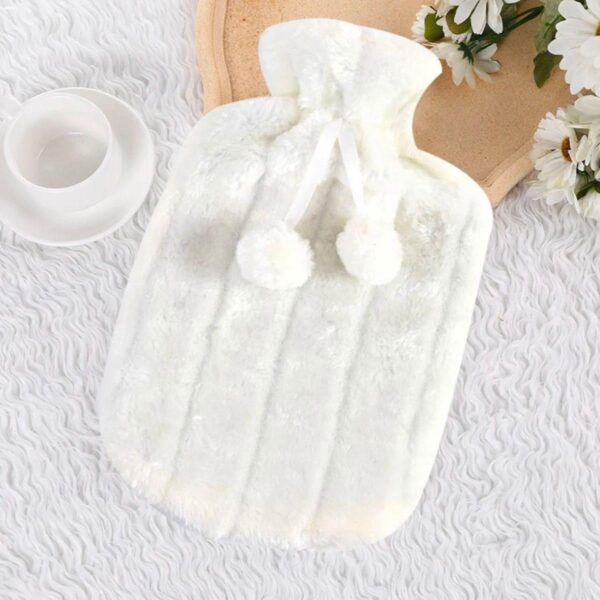 2 Litre Ponponlu Peluş Sıcak Su Torbası 1.Sınıf Kauçuk Malzeme - Görsel 4
