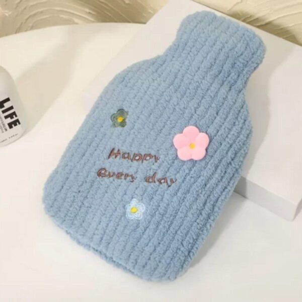 1 Litre El Geçirmeli Örgülü Sıcak Su Torbası Happy - Görsel 5