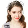 Gümüş Kristal Taşlı Birthday Girl Tacı - Görsel 2