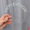 Gümüş Kristal Taşlı Happy Birthday Tacı - Görsel 4