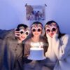 Happy Birthday Yazılı Pembe Fuşya Parti Gözlüğü - Görsel 3