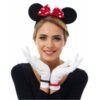 Kırmızı Fiyonklu Minnie Mouse Tacı ve Beyaz Eldiven Seti - Görsel 2