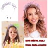 Mor Renk Kristal Taşlı Parlak Birthday Girl Yazılı Taç - Görsel 2