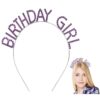 Mor Renk Kristal Taşlı Parlak Birthday Girl Yazılı Taç - Görsel 5
