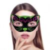 Siyah Kadife İşlemeli Kedi Maskesi - Görsel 2